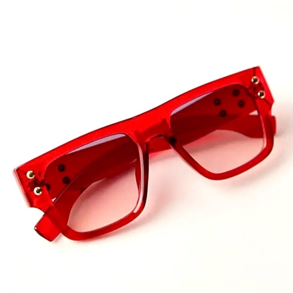 Free People Brisbane Red Studeed Sunglasses